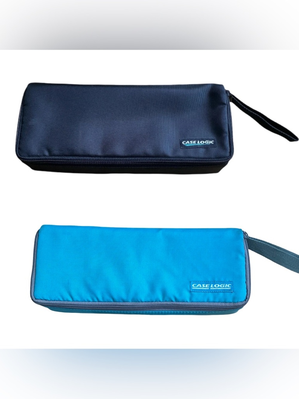 VTG Case Logic 15 Cassette Tape Lot Black Blue Storage Holder Carrying Case USA